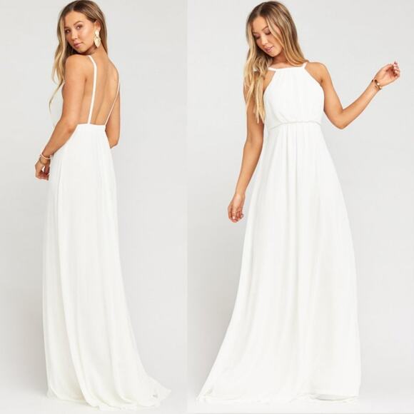 Show Me Your Mumu Amanda Maxi Dress Wedding Cake Chiffon Sz XL - Picture 2 of 6